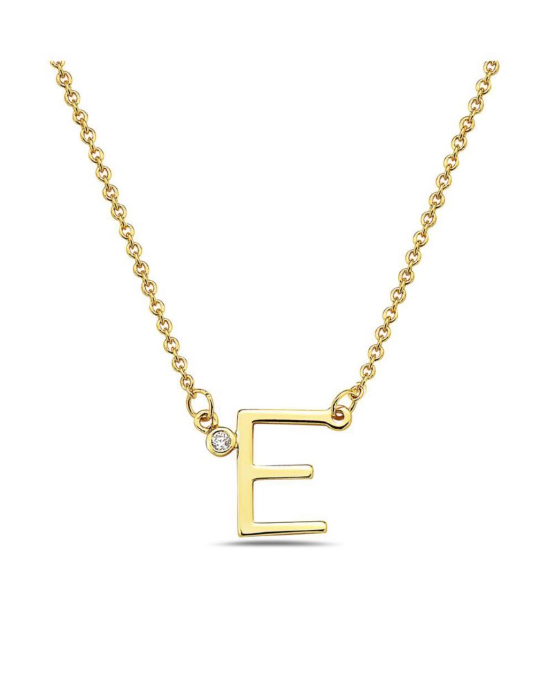 Timeless Plated Brilliant Cubic Zirconia Initial Necklace.