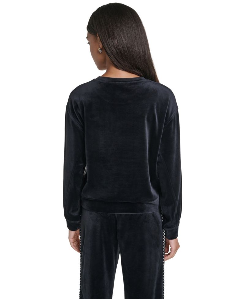 Women's All Over Crystal & Gems Colorblock Sweatshirt