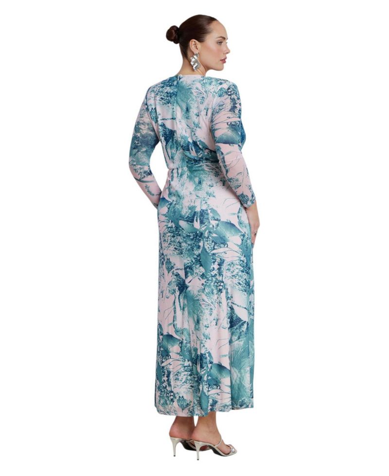 Women's Printed Mesh Maxi Dress