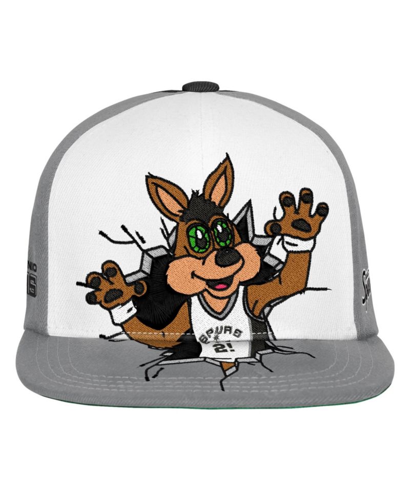 Big Boys and Girls Gray San Antonio Spurs Mascot Snapback Hat