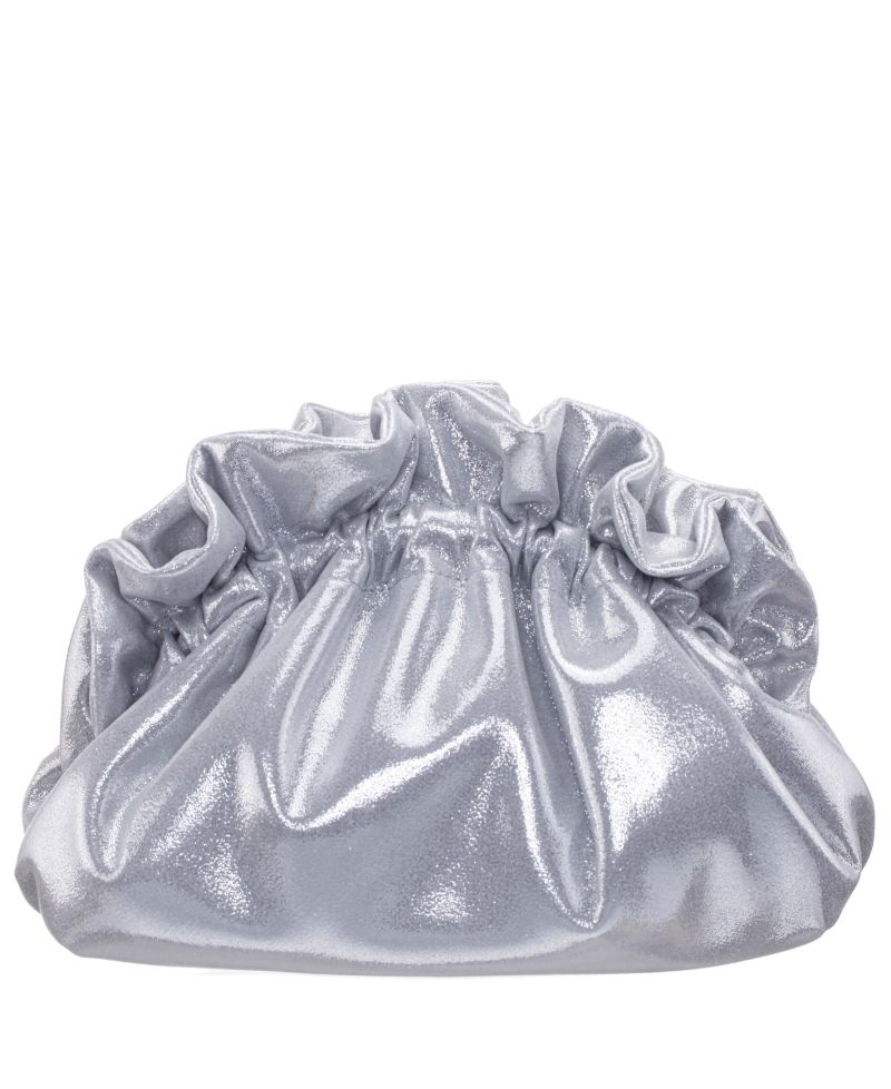 Metallic Gathered Crossbody Pouch Bag