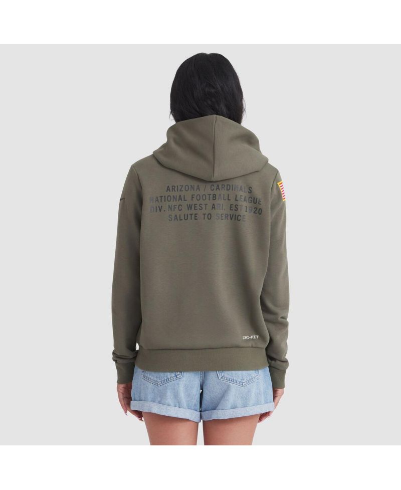 Women's Olive Arizona Cardinals 2025 Salute to Service Sideline Standard Issue Dri-FIT Hoodie