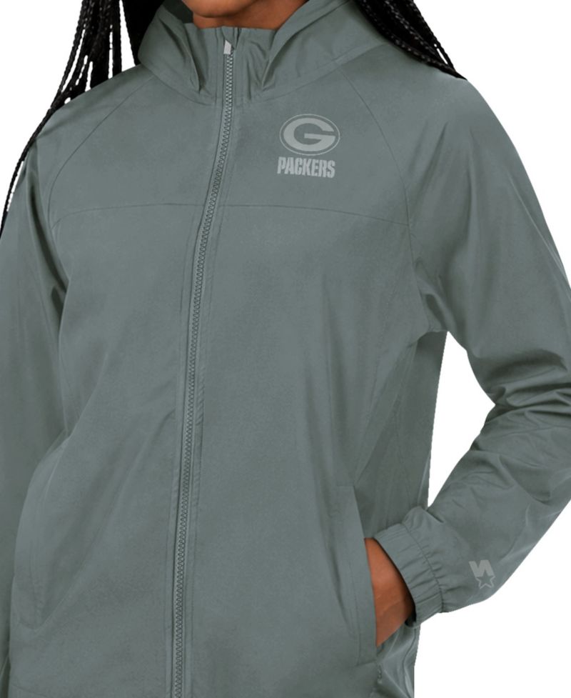 Women's Green Green Bay Packers Athleisure Lightweight Full-Zip Raglan Jacket