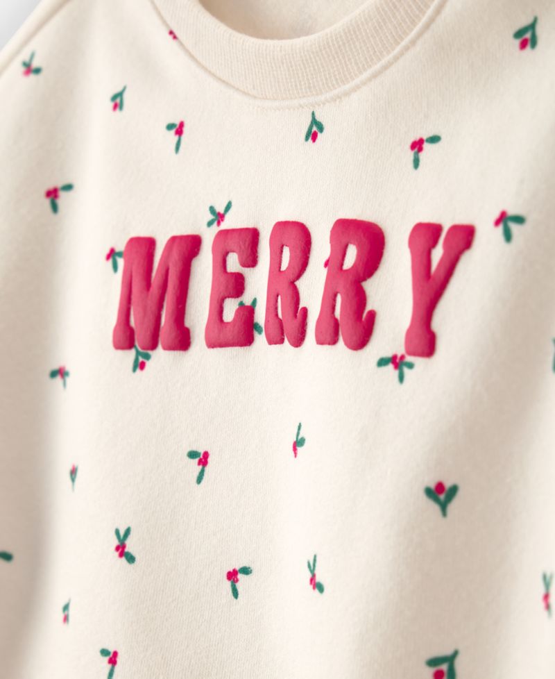 Baby Girls' 'Merry' Long-Sleeve Fleece Top & Pants, 2-Piece Set