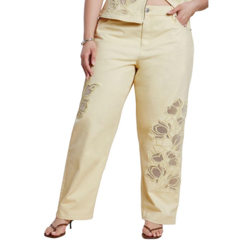 Women's Floral Embroidery Jean