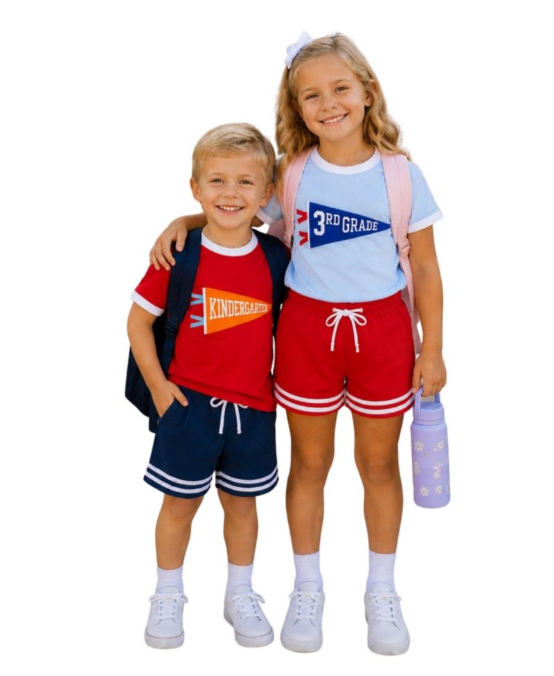 Little/Big (XS-XL)Unisex Striped Varsity Shorts