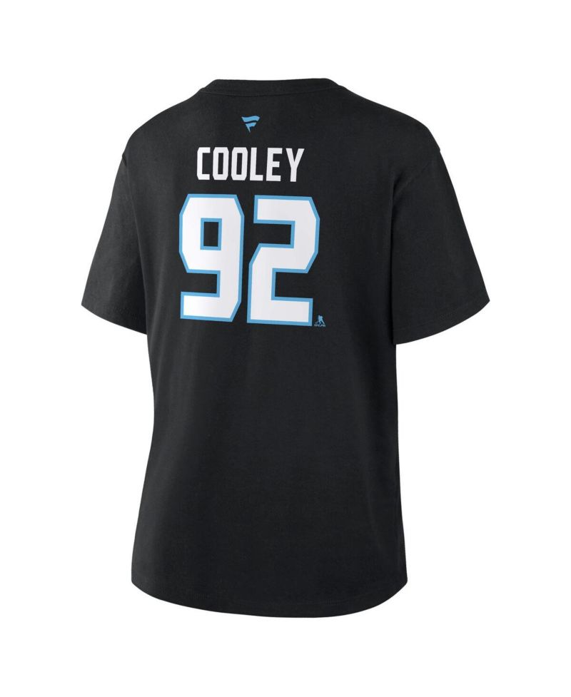 Women's Logan Cooley Black Utah Mammoth Authentic Stack Name & Number T-Shirt