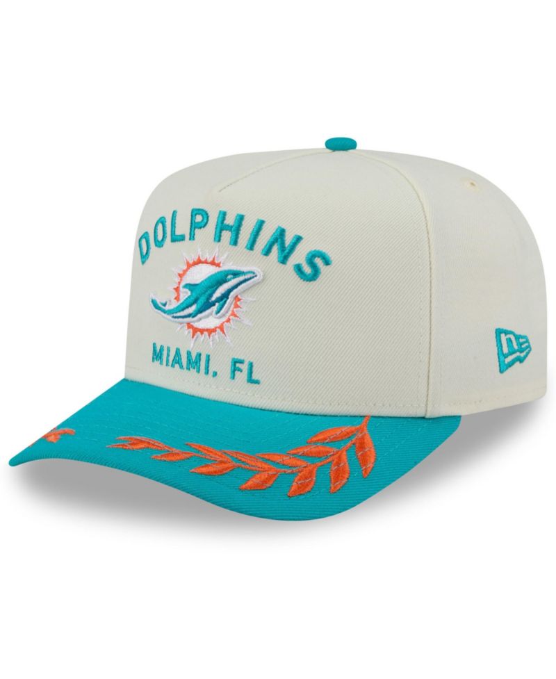 Men's Cream/Aqua Miami Dolphins 2025 NFL Draft A-Frame 9FIFTY Snapback Hat