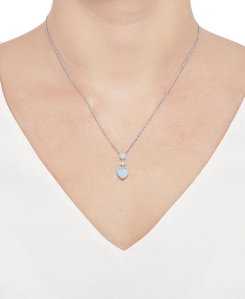 3-Pc. Set Garnet: (4 ct. t.w.) & Lab-Grown White Sapphire (3/4 ct. t.w.)Amethyst (3-1/3 ct. t.w.) Heart Pendant Necklace, Ring, & Stud Earrings in Sterling Silver (Also in Additional Gemstones)