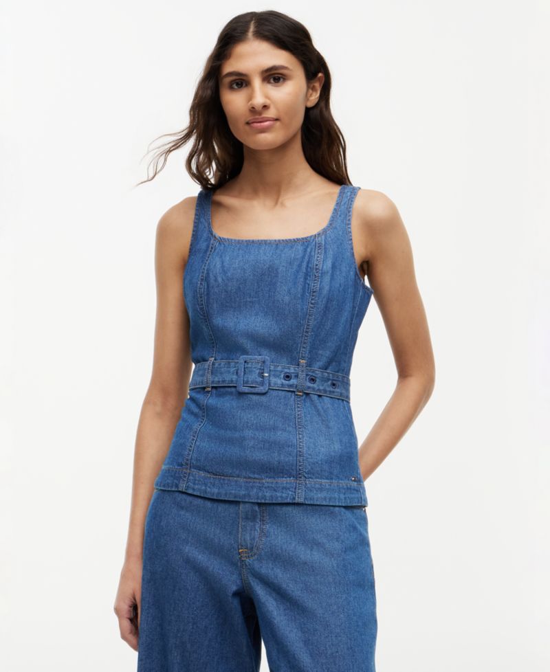 Women's Belted Sleeveless Top