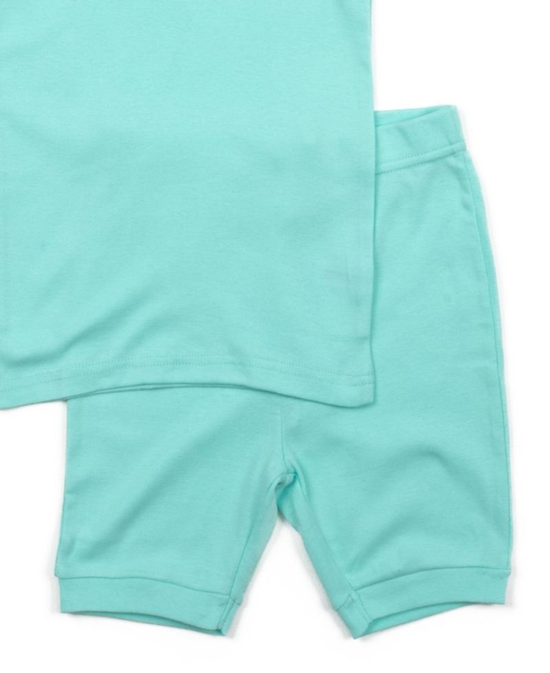 Toddler Matching Family Two Piece Cotton Short Sleeve Shirt and Shorts Solid Color Pajamas 2T-5T