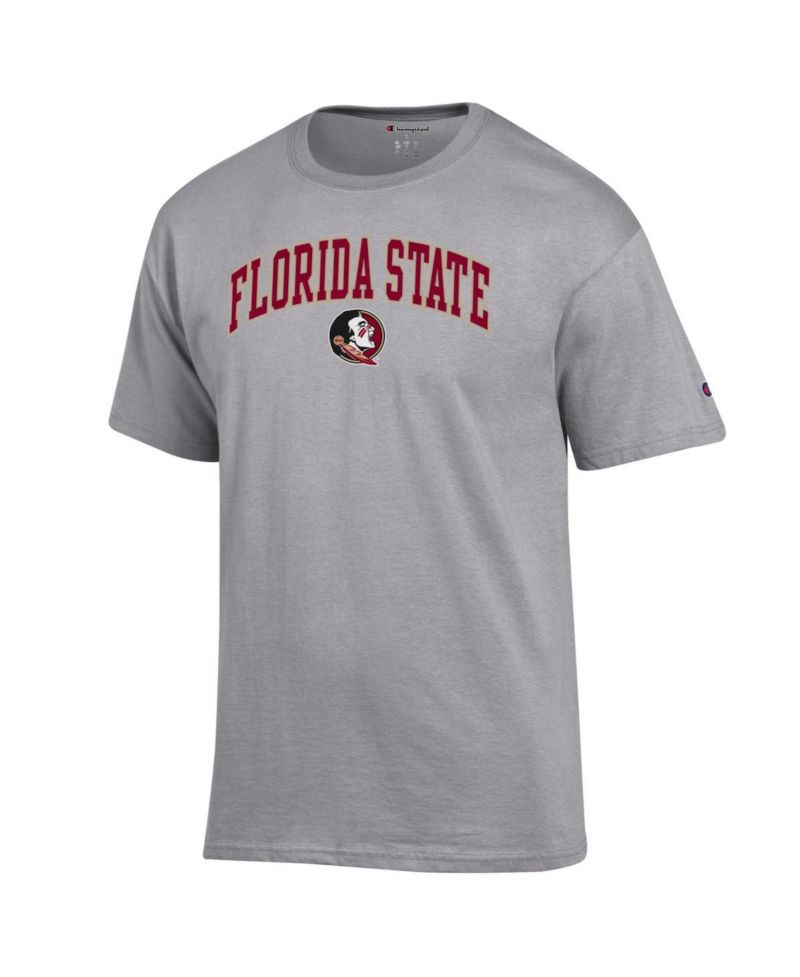 Men's Heather Gray Florida State Seminoles Arch Over Logo T-Shirt