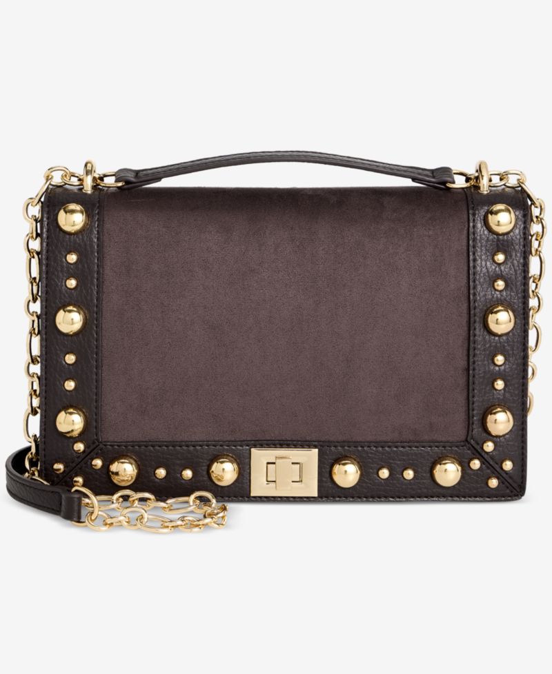 I.N.C International Concepts Ajae Faux-Suede Stud Shoulder Bag