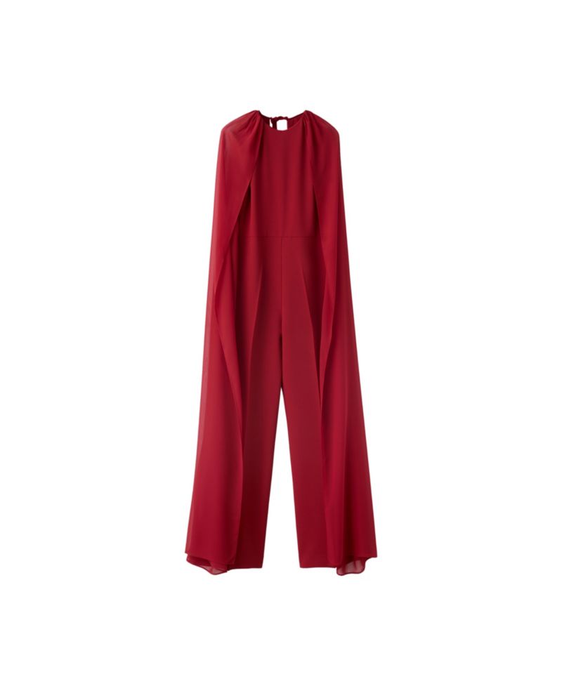 Women's Wide-Leg Cape Jumpsuit
