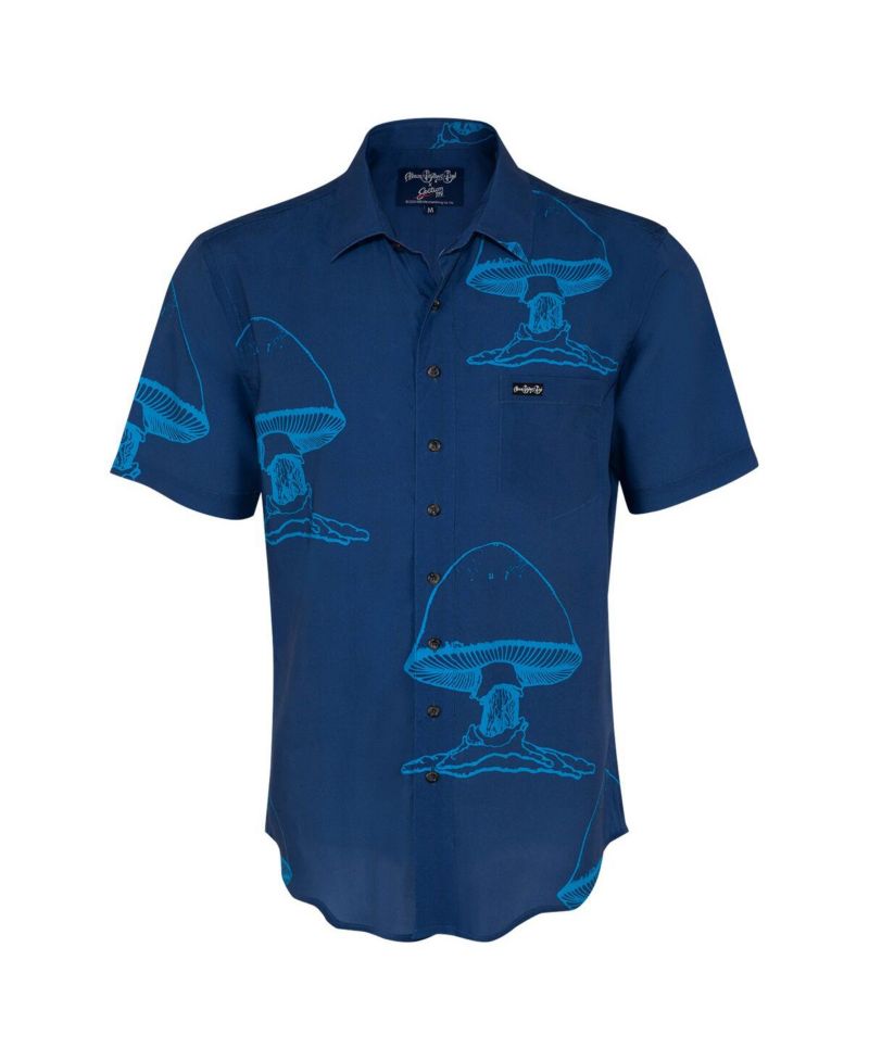 Men's Blue The Allman Brothers Band Large Mushroom Button-Down Shirt