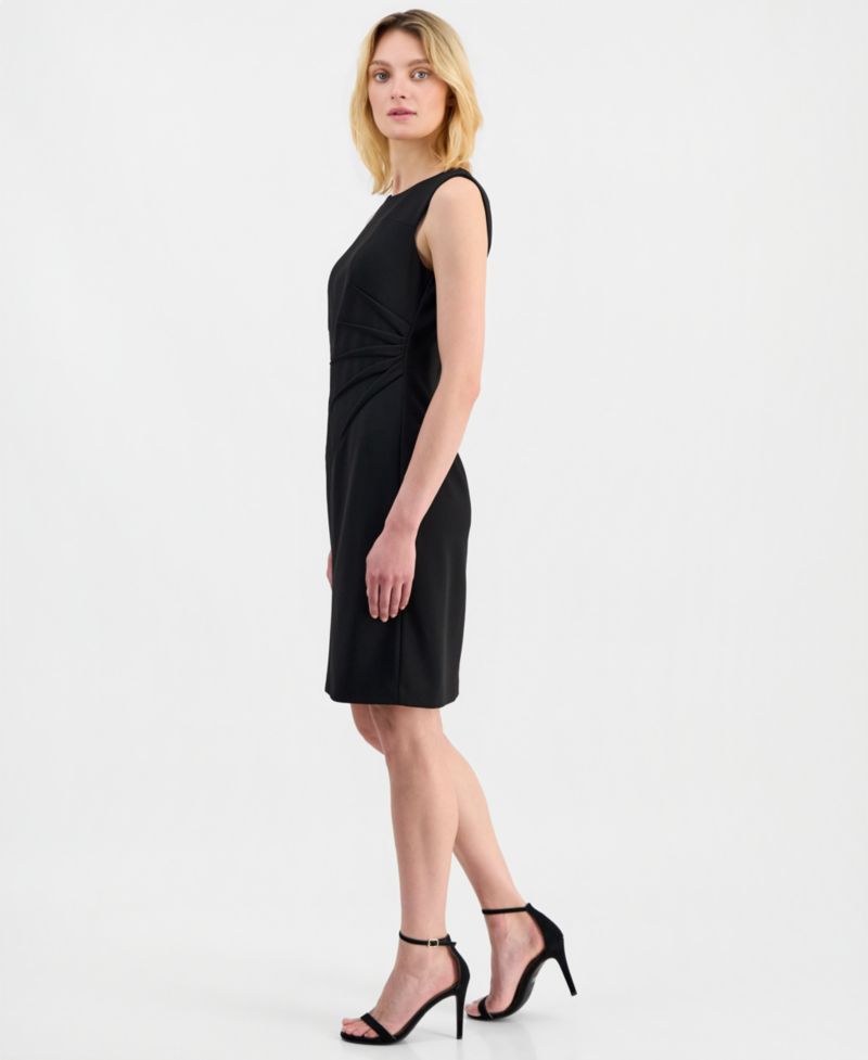 Women's Round-Neck Scuba Crepe Sheath Dress