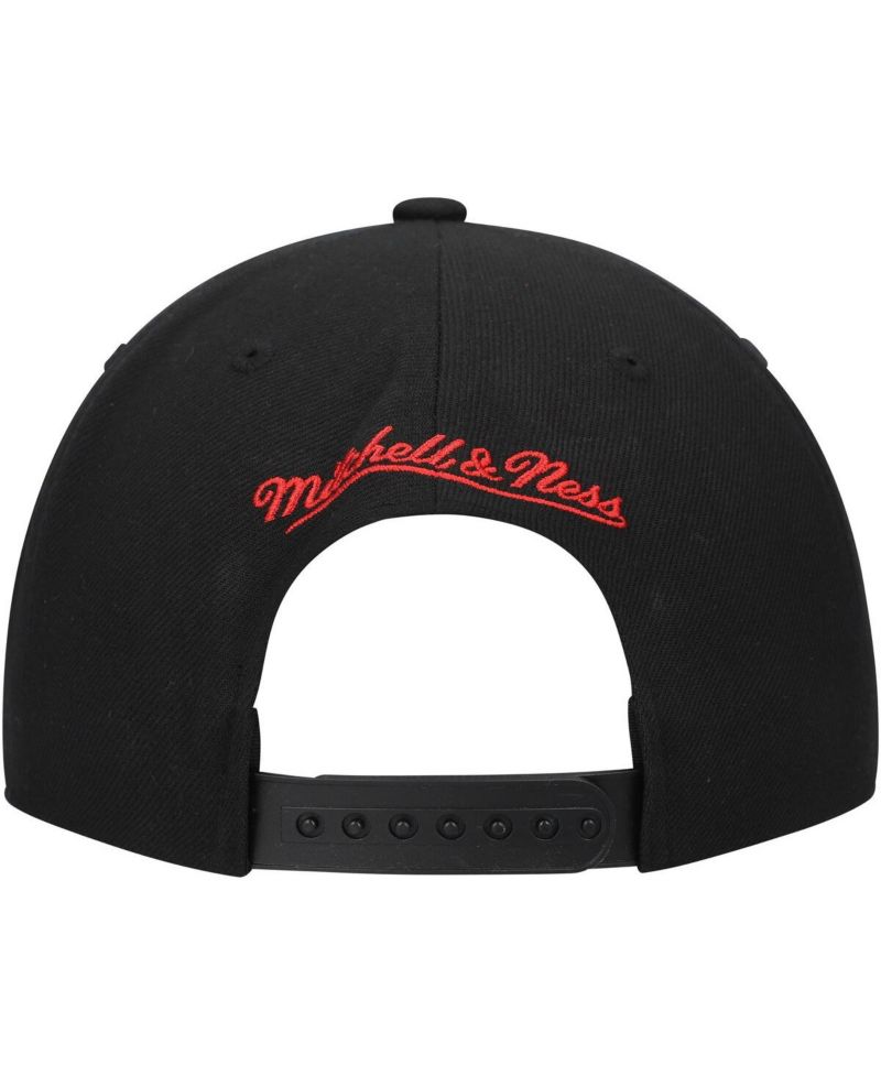 Mitchell Ness Men's Black New York Rangers Core Team Script 2.0 Snapback Hat