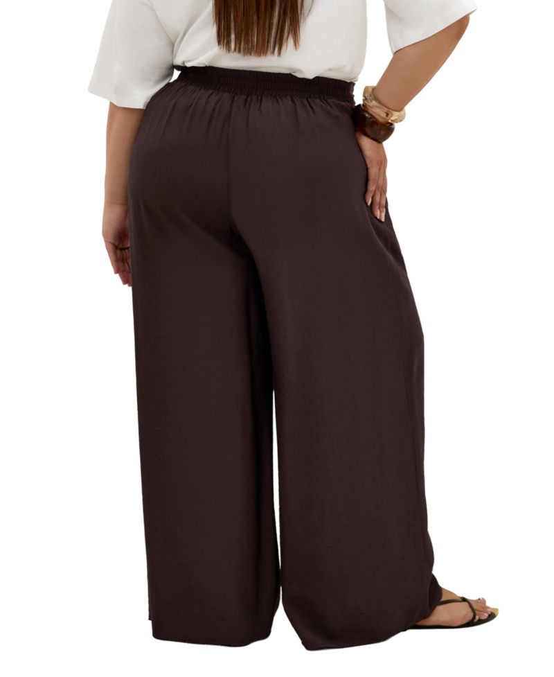 Plus Size Alexi Wide-Leg Elastic-Waist Pants