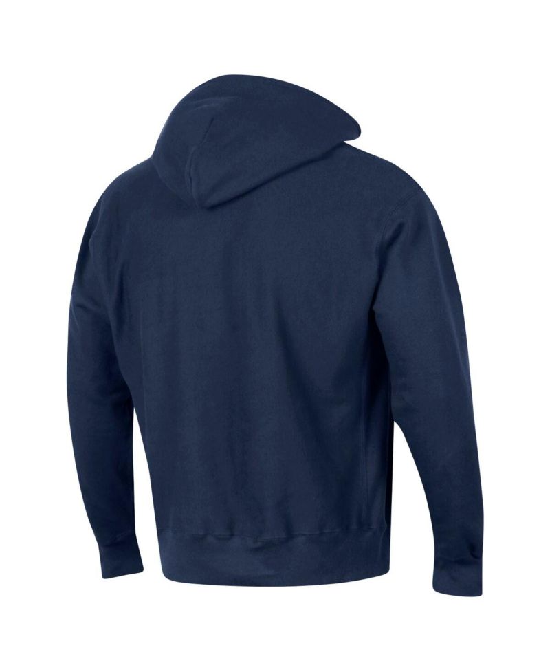 Men's Navy West Virginia Mountaineers Vault Late Night Reverse Weave Pullover Hoodie