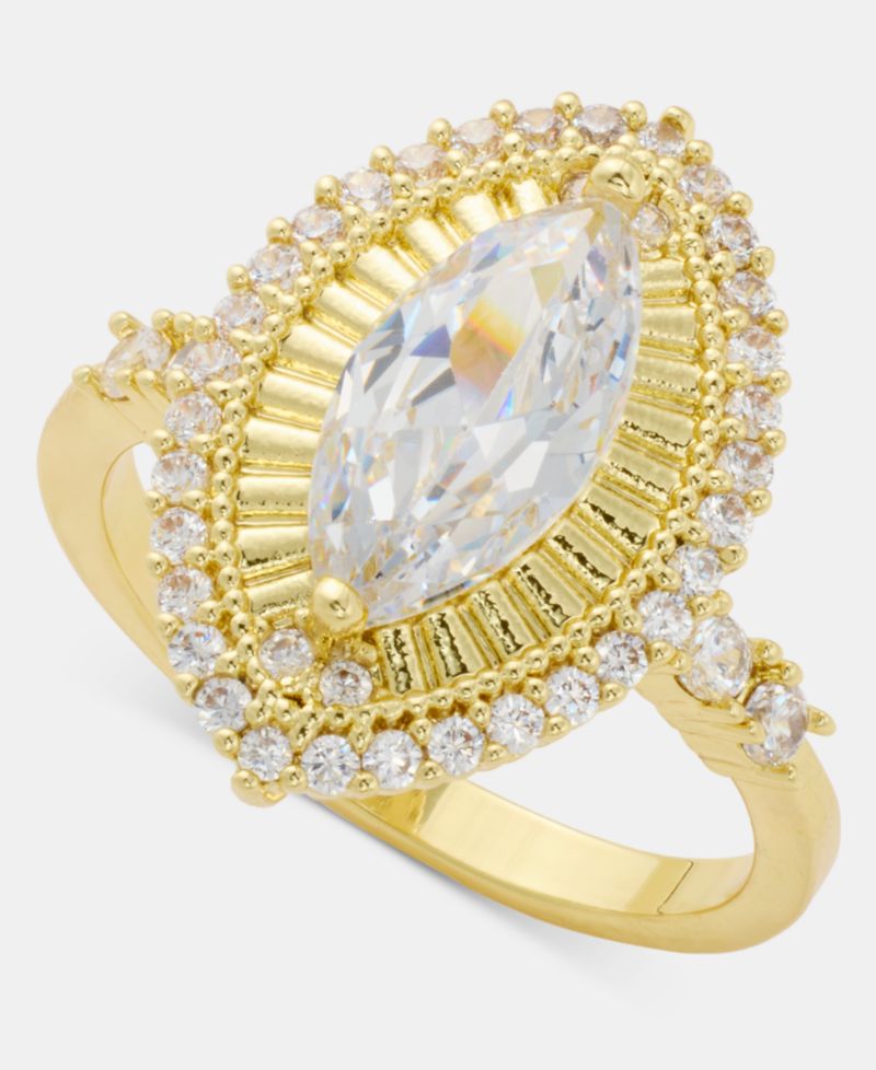 Cubic Zirconia Textured Ring