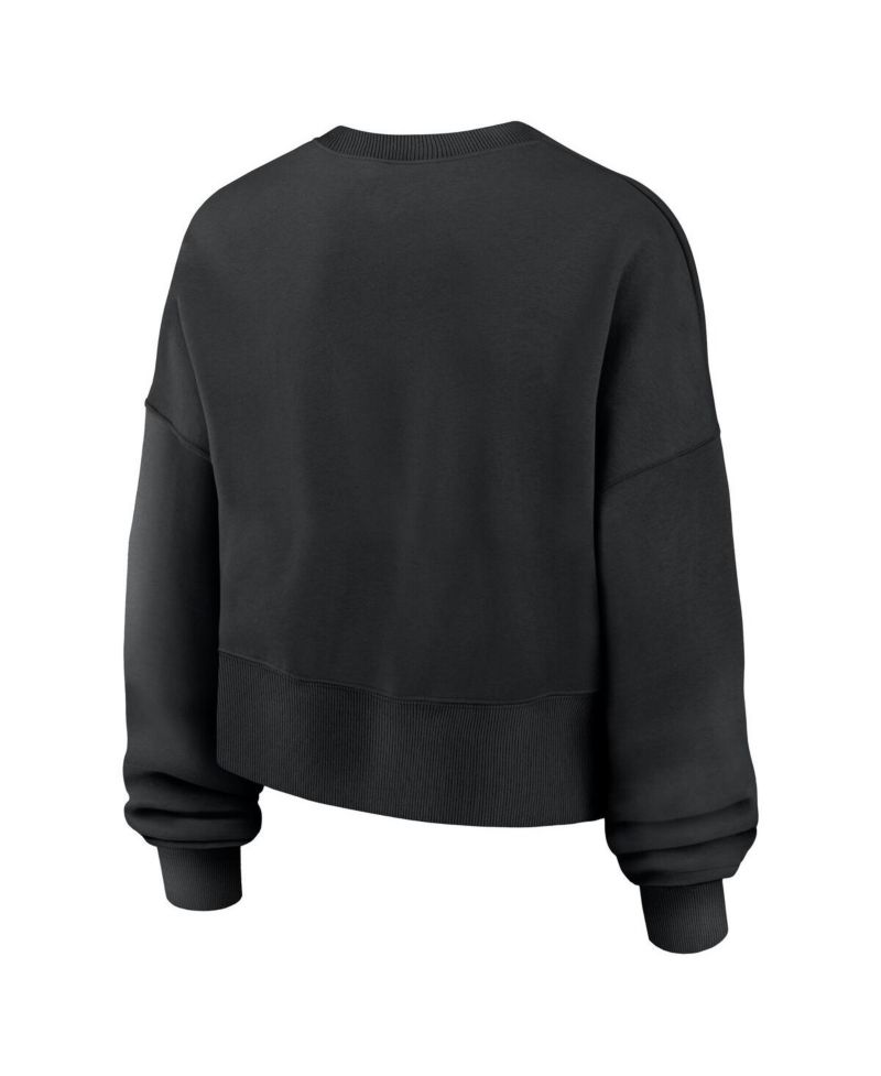 Women's Black Iowa Hawkeyes Oversized Phoenix Arch Pullover Sweatshirt