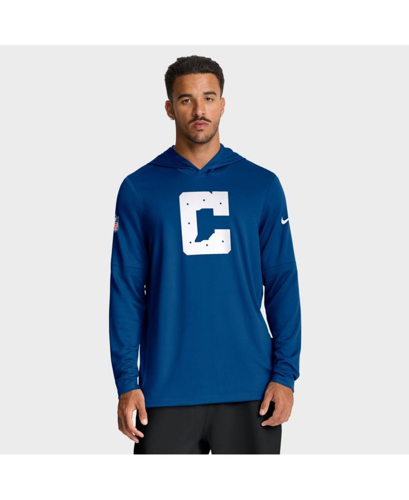 Men's Royal Indianapolis Colts Alt Pack Option Read Performance Long Sleeve Hoodie T-Shirt