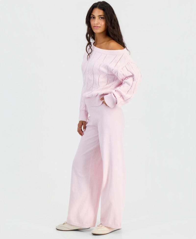 Women's Chenille Pull-On Wide-Leg Pants