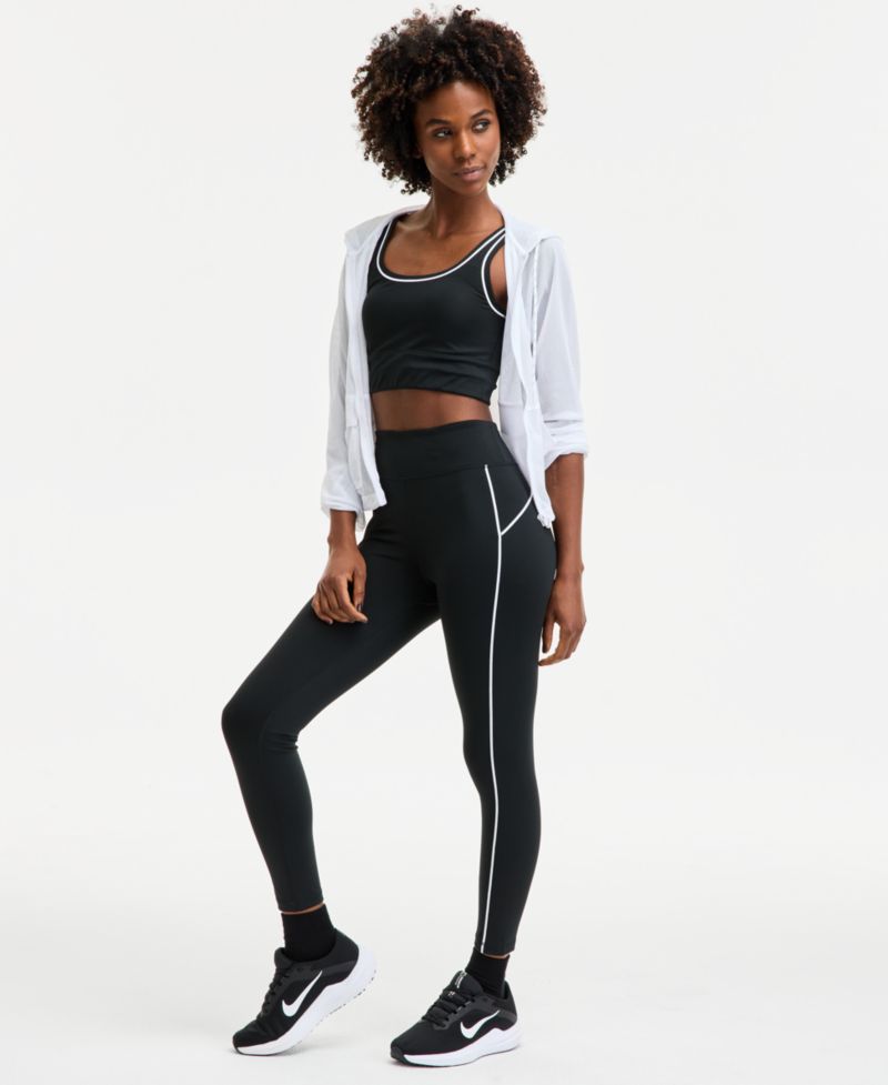 Women's Piped 7/8-Length Compression Leggings
