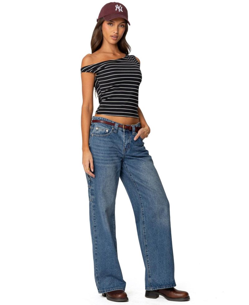 Women's Keryn Striped Asymmetric Top