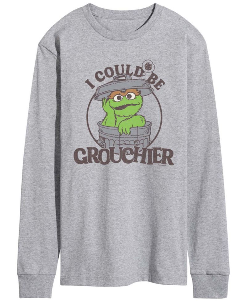 Men's Sesame Street Could Be Grouchier Oscar Long-Sleeve Graphic T-Shirt