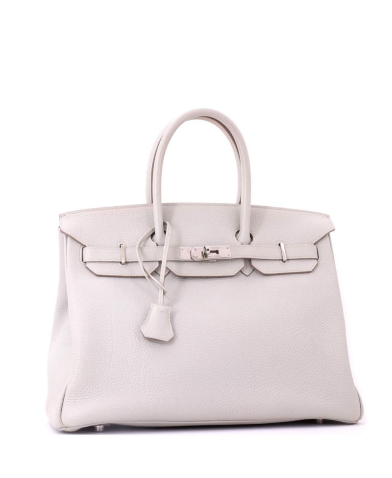 Birkin 35 Handbag Grey Togo with Palladium Hardware