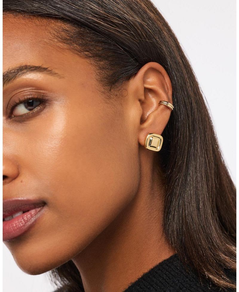 Clara 14K Gold-Plated Stud Earrings