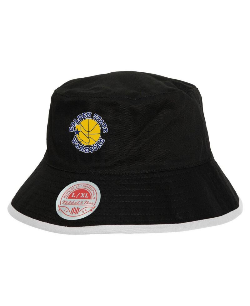 Men's Black/Blue Golden State Warriors Flip It Reversible Bucket Hat