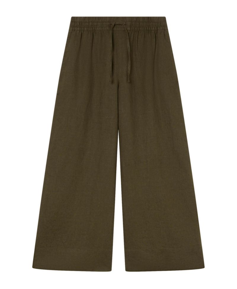 Women's Elasticated Linen Crop Trousers