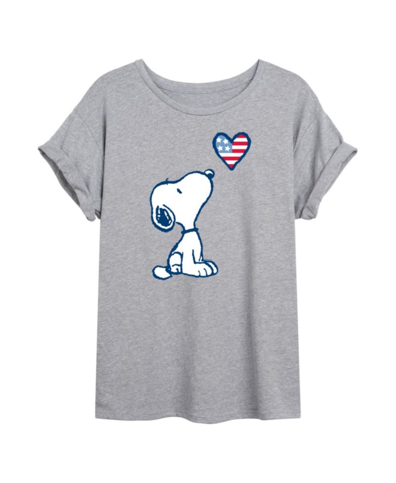Trendy Juniors Peanuts Snoopy HEart Graphic Oversized Tee