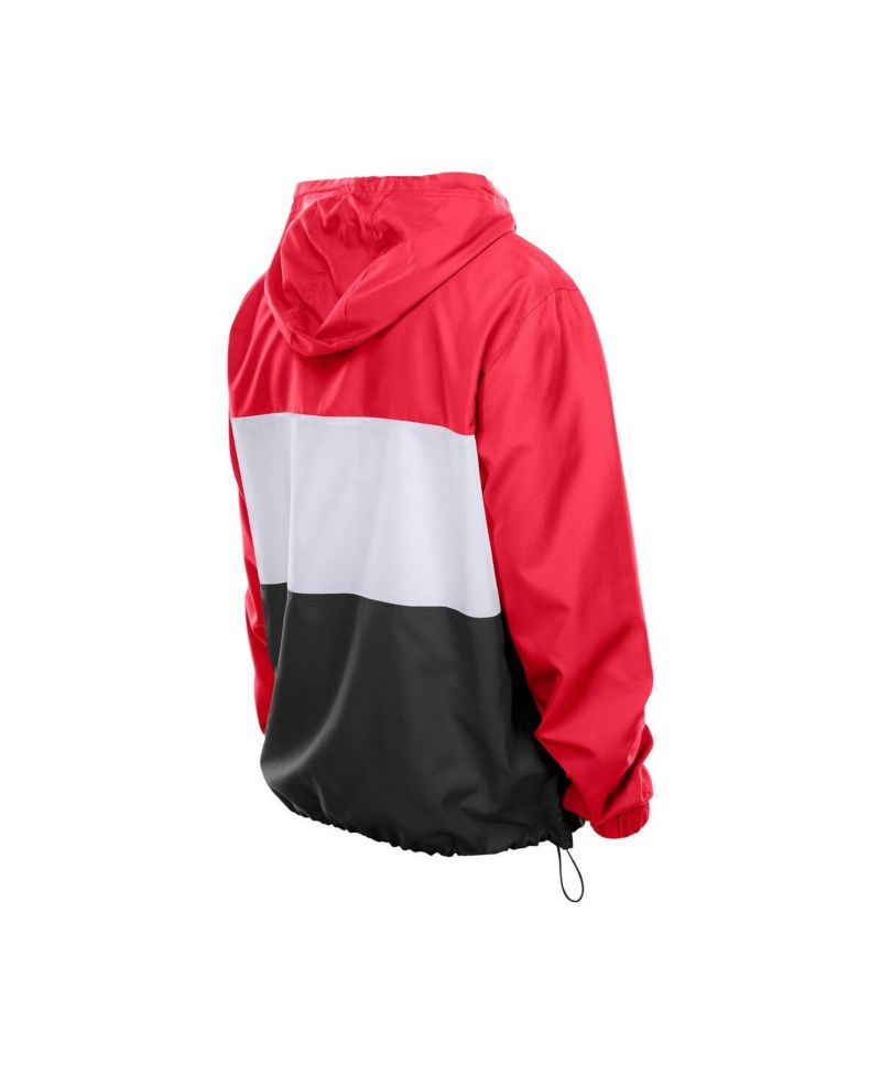 Men's Red Kansas City Chiefs Ripstop Quarter-Zip Hooded Windbreaker