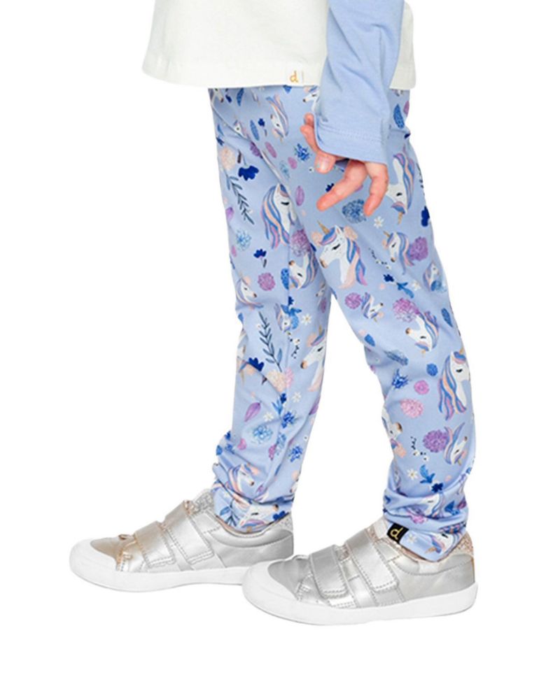 Little and Big Girl (6-12) Printed Leggings Unicorn Print