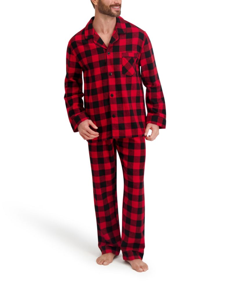 Men's Flannel Button Down Pajama Sleep Set