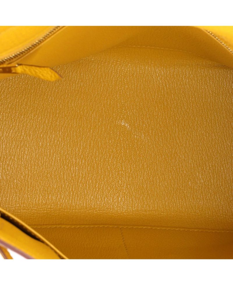 Pre-Owned Hermes Kelly 28 Handbag Yellow Togo with Gold Hardware