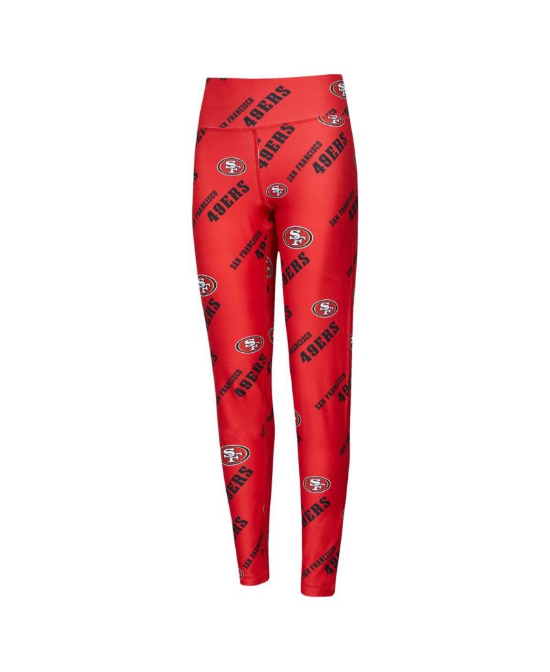 Women's Scarlet San Francisco 49ers Breakthrough Allover Print Knit Sleep Leggings