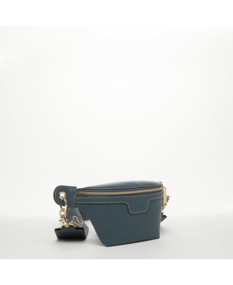 Chest Sling Bag Shoulder Sling Bag Small Blue Leather Crossbody Sling Bag