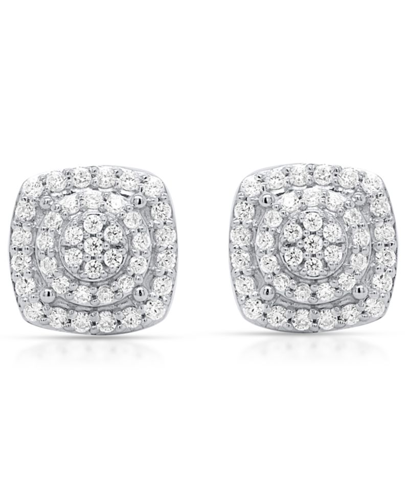 White Diamond Stud Earrings (1/4 ct. t.w.) in Sterling Silver