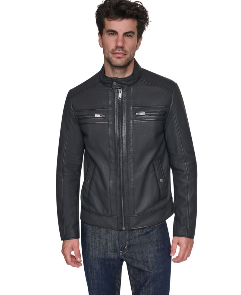 Men's Sueded Finish Zip Chest Jacket