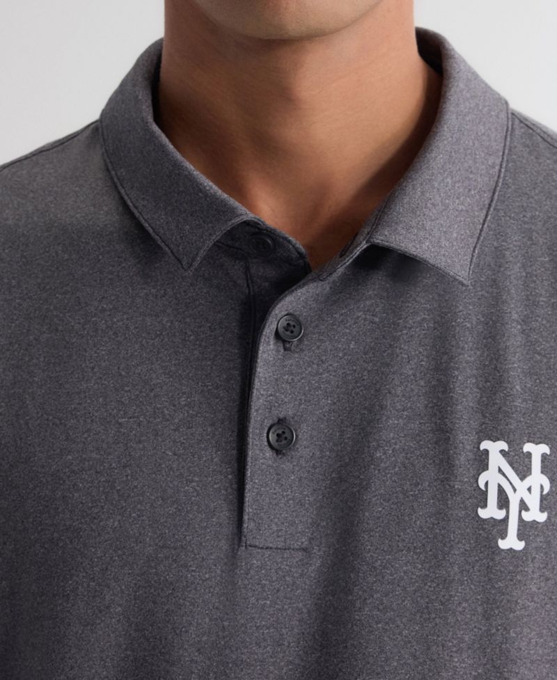 Men's Charcoal New York Mets Clutch Polo Shirt