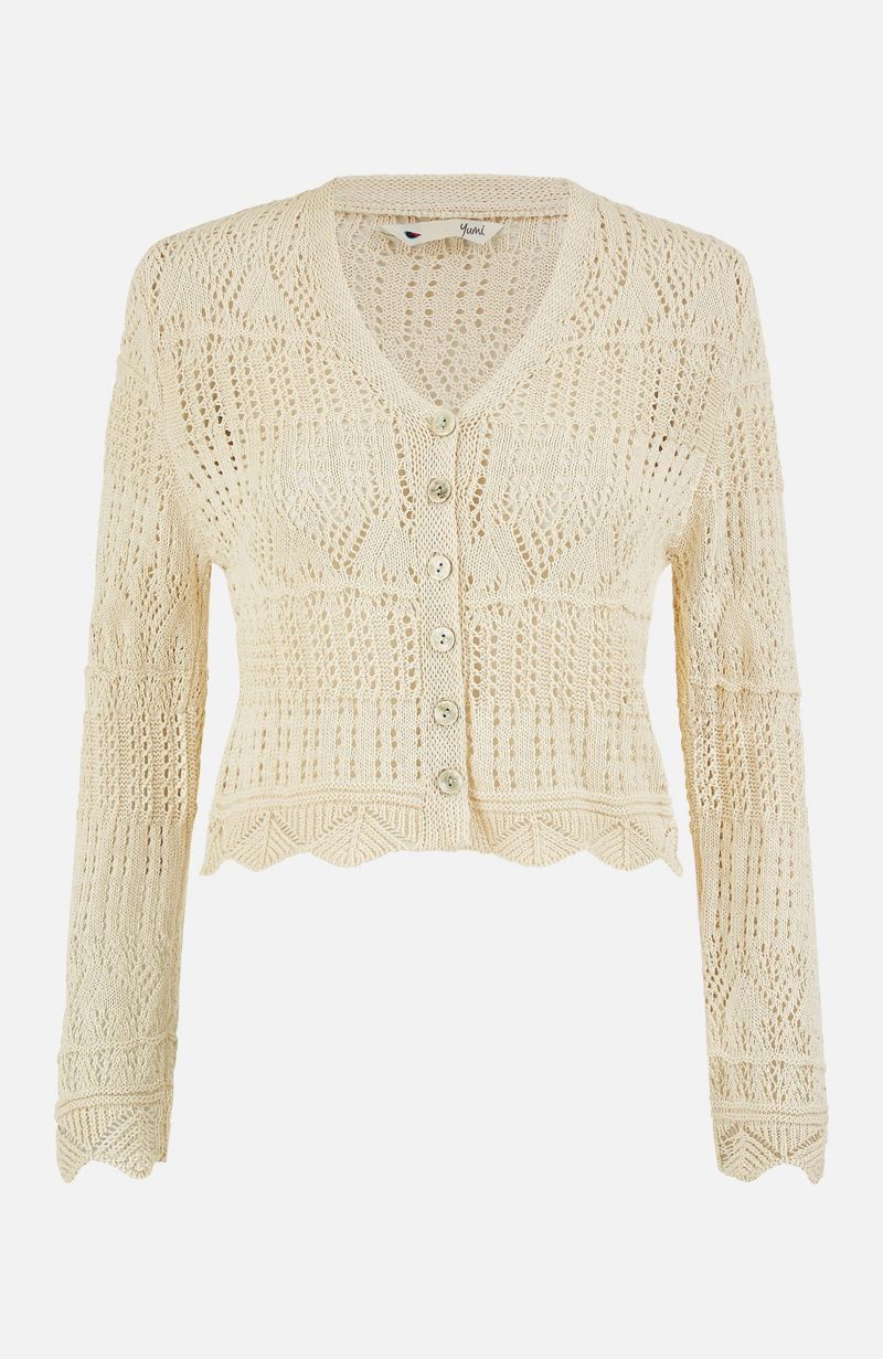 Women's Crochet Knitted Cropped Cardigan