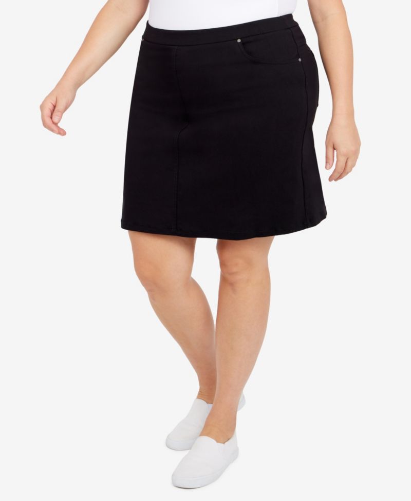 Plus Size Essentials Tech Stretch Pull On Skort with Elastic Wasitband