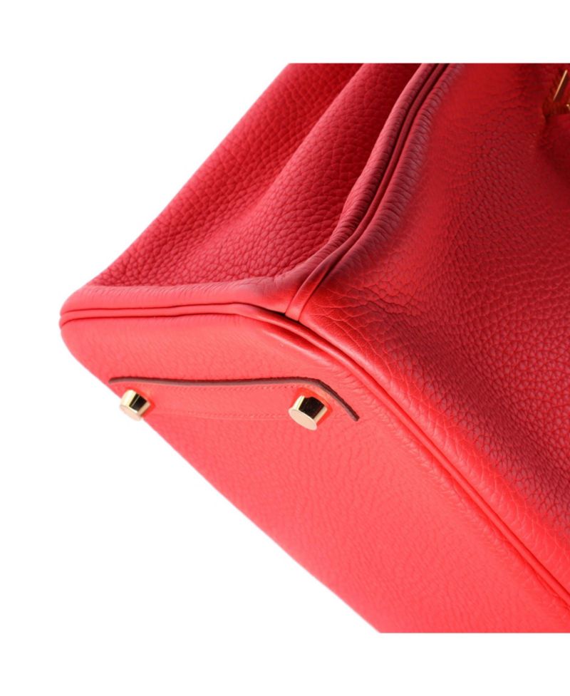 Birkin 30 Handbag Red Clemence with Gold Hardware