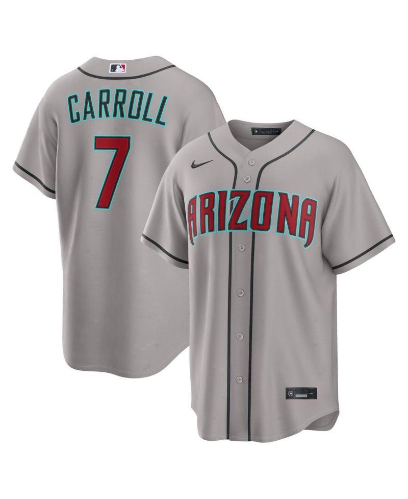 Men's Corbin Carroll Gray Arizona Diamondbacks Road Replica Jersey