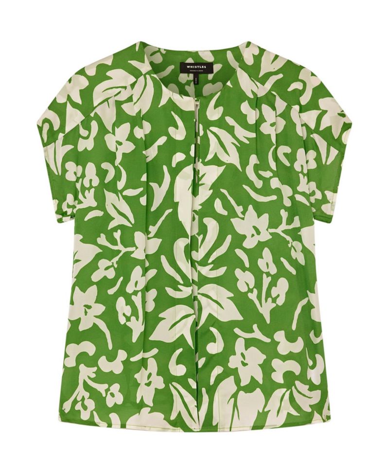 Women's Floral Keyhole Blouse