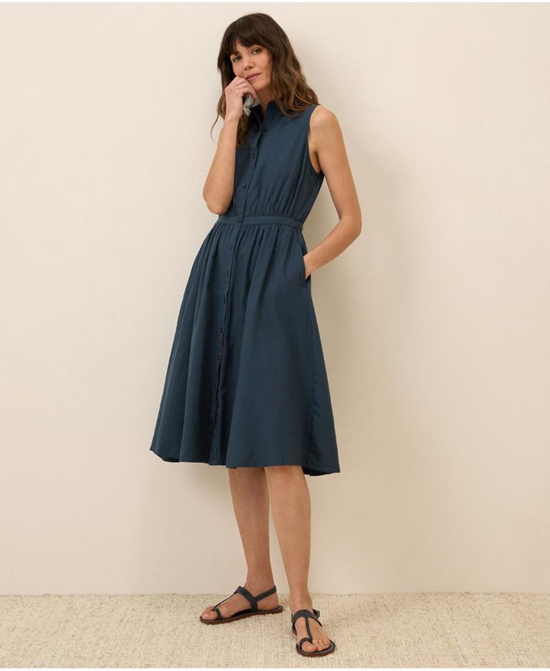 Women's Organic Cotton Sunset Lightweight Cotton Sleeveless Shirtdress